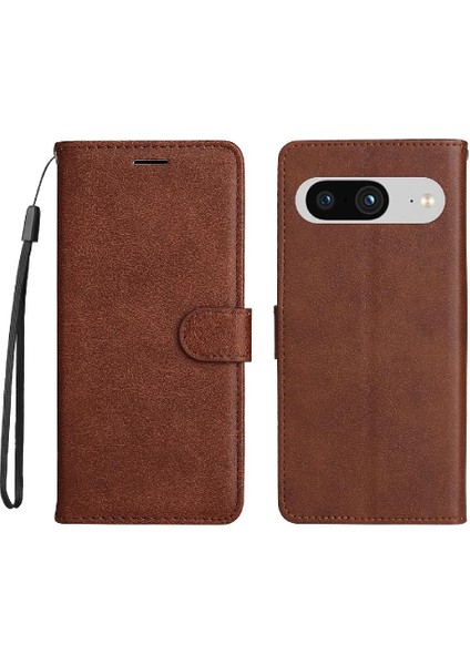 Kart Yuvası Yüksek Telefon ile Google Piksel 8 Klasik Düz Renk Için Flip Case (Yurt Dışından)