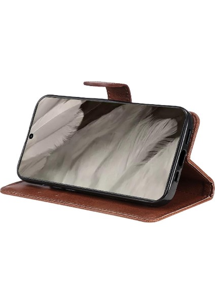 Kart Yuvası Yüksek Telefon ile Google Piksel 8 Klasik Düz Renk Için Flip Case (Yurt Dışından)