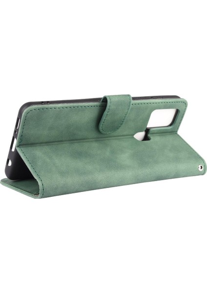 Kart Tutucu Kickstand Deri Folio ile Samsung Galaxy A21S Için Kılıf (Yurt Dışından)