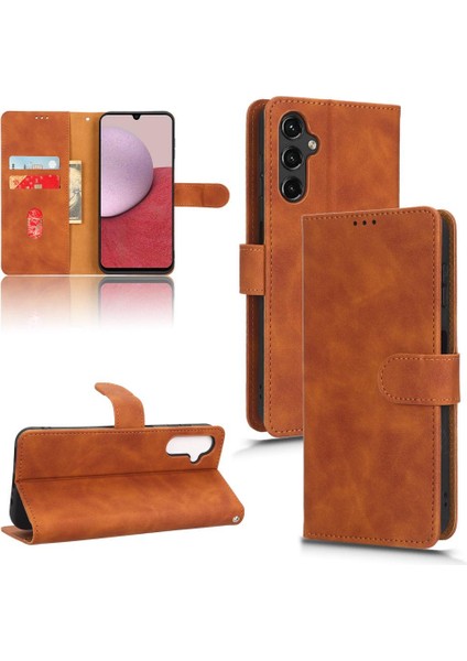 Kart Tutucu Kickstand Deri Folio ile Samsung Galaxy A14 5g Için Kılıf (Yurt Dışından)