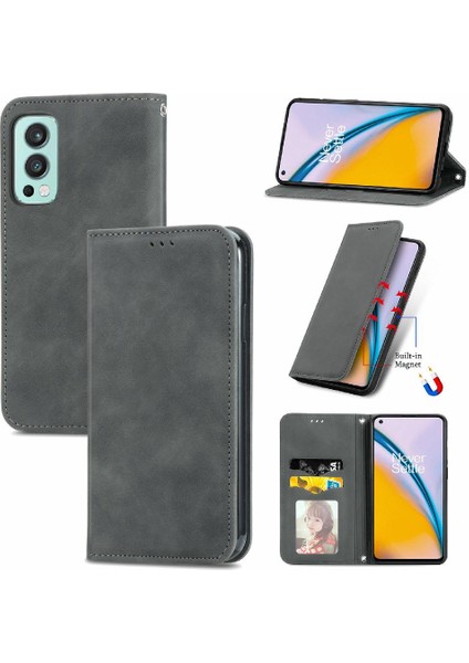 Oneplus Nord 2 Için Kılıf Darbeye Basit Iş Cüzdan Kapak Kılıfı (Yurt Dışından)