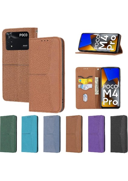 Xiaomi Poco M4 Pro 4g Flip Folio Kitap Pu Deri Kapak El Kartı (Yurt Dışından)