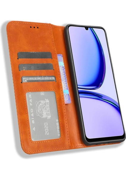 Realme C51 4g Manyetik Kapatma Cüzdan Pu Deri Kılıf (Yurt Dışından)