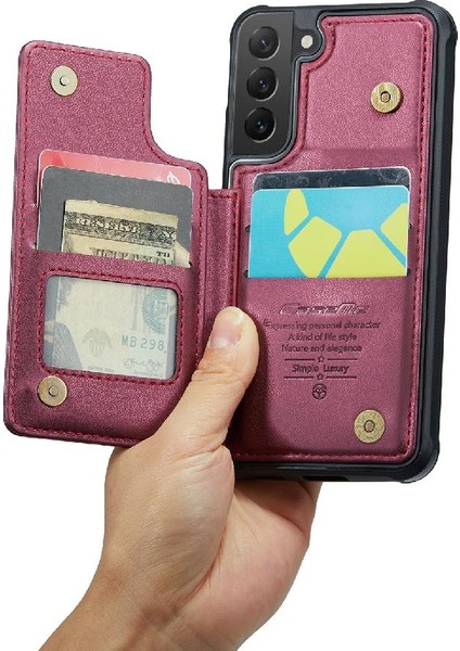 Samsung Galaxy S22 Kart Tutucu Ince Darbeye Pu Için Caseme Cüzdan Kılıf (Yurt Dışından)