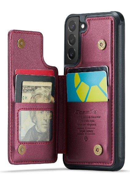 Samsung Galaxy S22 Kart Tutucu Ince Darbeye Pu Için Caseme Cüzdan Kılıf (Yurt Dışından)