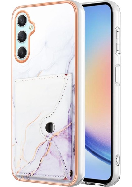 Samsung Galaxy A24 Mermer Yumuşak Tpu Tampon Kart Yuvaları Için Kılıf Ince Cüzdan (Yurt Dışından)