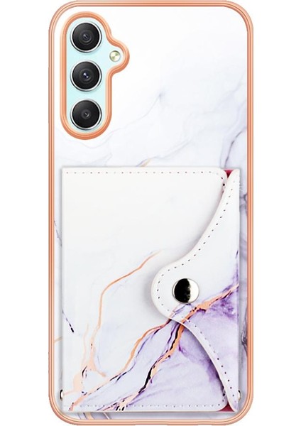 Samsung Galaxy A24 Mermer Yumuşak Tpu Tampon Kart Yuvaları Için Kılıf Ince Cüzdan (Yurt Dışından)