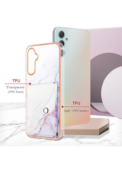 Samsung Galaxy A24 Mermer Yumuşak Tpu Tampon Kart Yuvaları Için Kılıf Ince Cüzdan (Yurt Dışından)