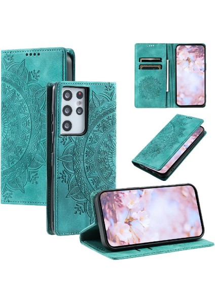 Samsung Galaxy S21 Ultra Yan Toka Tam Koruma Pu Deri (Yurt Dışından)