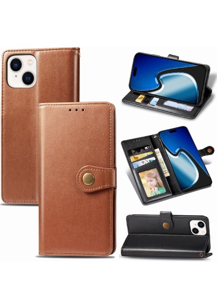 IPhone 15 Için Kılıf Artı Moda Tasarım Kapak Çevirin Deri Kılıf Zarif (Yurt Dışından)