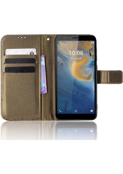 Zte Blade Magnetic Manyetik Cüzdan Kart Tutucu Kapak Kickstand Için Kılıf (Yurt Dışından)