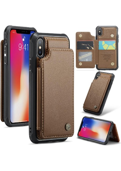 IPhone X/xs Ince Darbeye Dayanıklı Durumda Pu Deri Kart (Yurt Dışından)