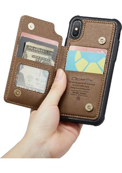 IPhone X/xs Ince Darbeye Dayanıklı Durumda Pu Deri Kart (Yurt Dışından)