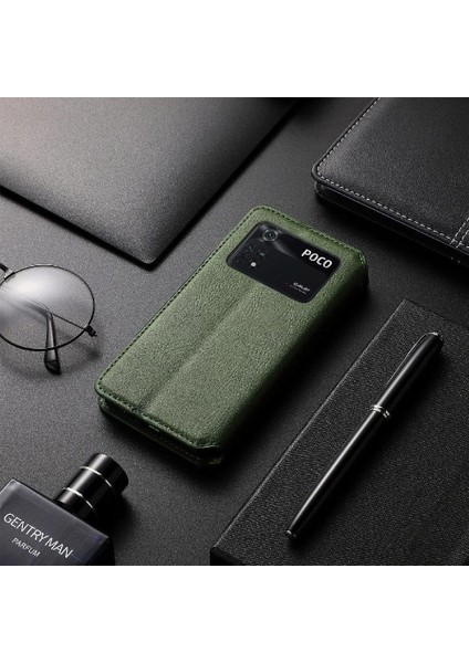 Xıaomı Poco M4 Pro Moda Tasarım Cüzdan Fonksiyonu Için Kılıf Zarif Flip (Yurt Dışından)