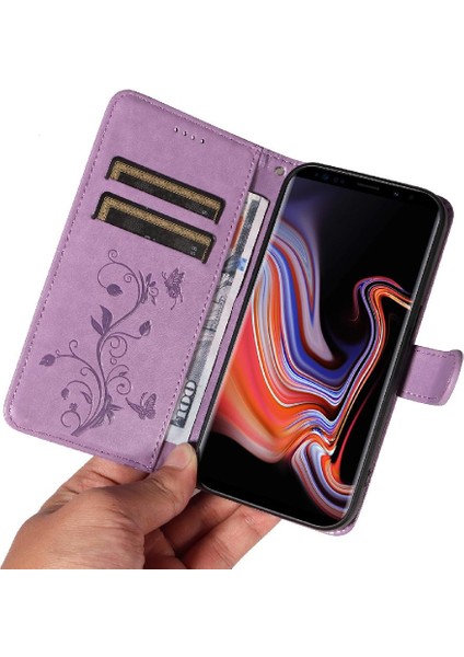 Samsung Galaxy Not 9 Için Kılıf ile Yüksek Kaliteli Deri ve Kart Yuvası (Yurt Dışından)