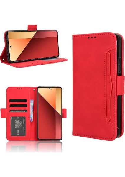 Xiaomi Redmi Için Not 13 Pro 4g Deri Cüzdan Kapak Ayarlanabilir Kart (Yurt Dışından)