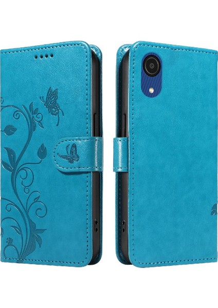 Samsung Galaxy A03 Çekirdek Kabartmalı Kelebek ve Kart Yuvası ile (Yurt Dışından)