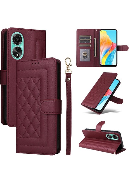 Oppo A78 4g Flip Kapak Için Flip Case Basit Iş Darbeye Deri (Yurt Dışından)