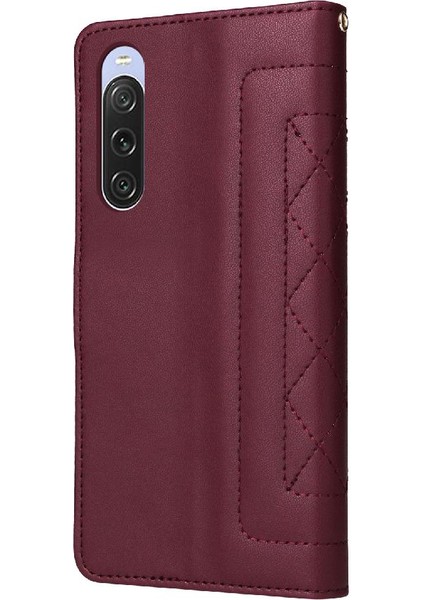 Sony Xperia 10 V Flip Kapak Için Flip Case Basit Iş Cüzdan Deri (Yurt Dışından)