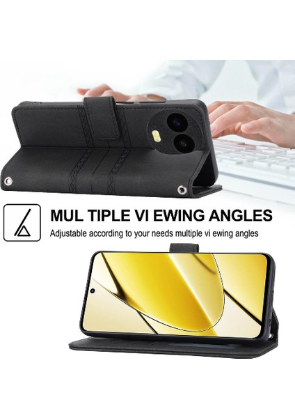 Realme 11 4g Manyetik Kapatma Için Flip Case Cüzdan Kılıf Pu Deri (Yurt Dışından)