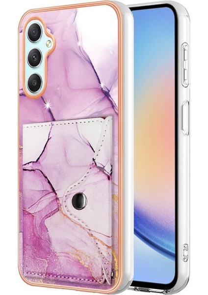 Samsung Galaxy A24 Mermer Yumuşak Tpu Tampon Kart Yuvaları Için Kılıf Ince Cüzdan (Yurt Dışından)