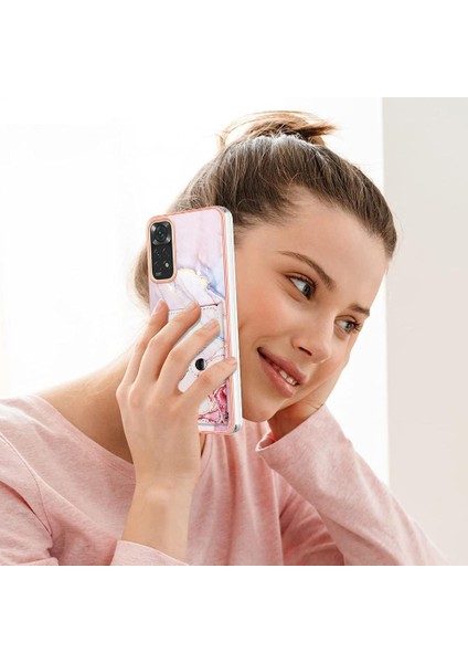 Xiaomi Redmi Için Not 11S Yumuşak Tpu Tampon Kart Yuvaları Mermer Ince (Yurt Dışından)