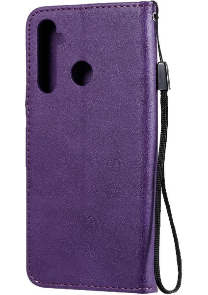 Kart Yuvası ile Realme 5 Pro Için Flip Case Iş Cüzdan Telefon Kılıfı Katı (Yurt Dışından)