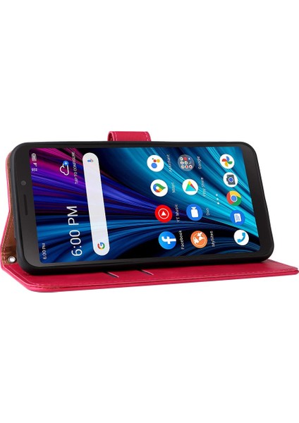 Tcl A3X Deri Folio Flip Case Için Kılıf Tam Koruma Kartı Ekleme (Yurt Dışından)