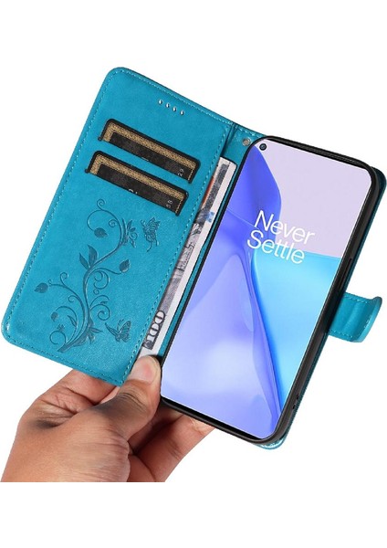 Oneplus 9 Için Kılıf El Kayışı ile Yüksek Kaliteli Deri Cüzdan Telefon Kılıfı (Yurt Dışından)