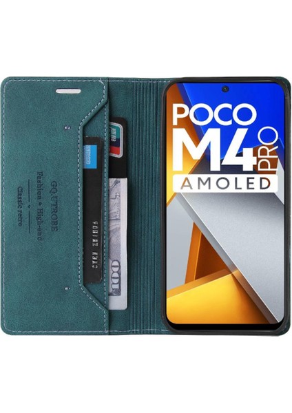 Xiaomi Poco M4 Pro 4g Için Iki Kart Yuvaları Kickstand Premium Deri Kılıf (Yurt Dışından)