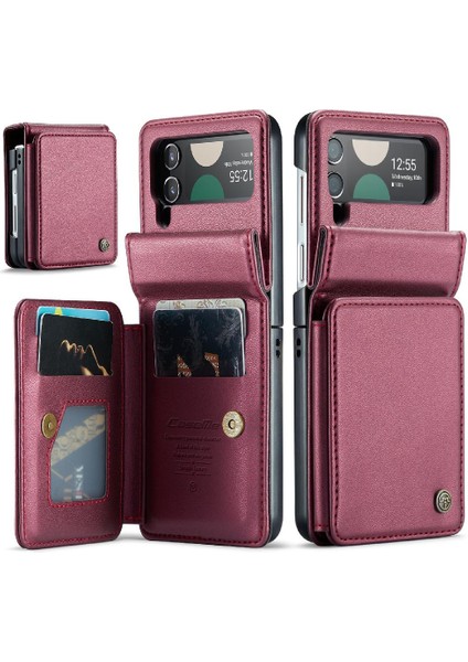 Manyi Mall Samsung Galaxy Z Flip 4 5g Kickstand Slim Case Pu Için Caseme Cüzdan Kılıf (Yurt Dışından)