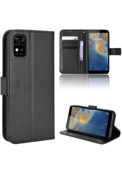 Zte Blade Magnetic Manyetik Cüzdan Kart Tutucu Kapak Kickstand Için Kılıf (Yurt Dışından)