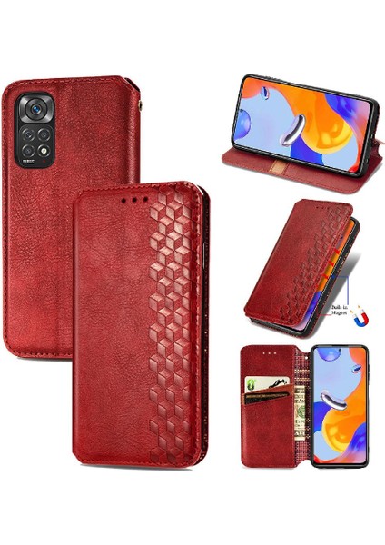 Xıaomı Redmi Not 11 Için Kılıf Pro Cüzdan Fonksiyonu Deri Kılıf Kapak Çevirin (Yurt Dışından)