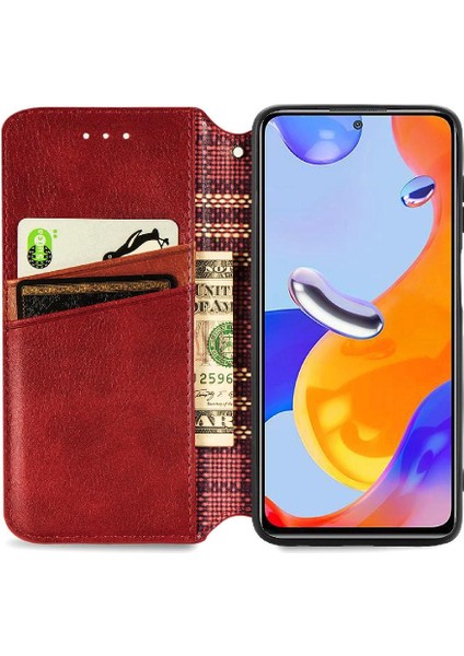 Xıaomı Redmi Not 11 Için Kılıf Pro Cüzdan Fonksiyonu Deri Kılıf Kapak Çevirin (Yurt Dışından)