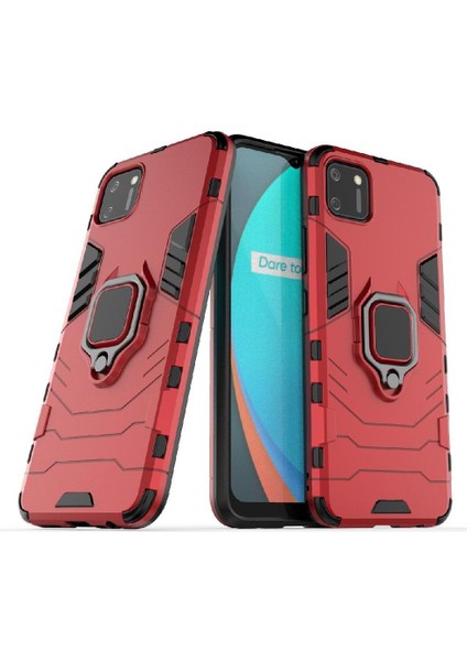 Realme C11 Için Kılıf 360 &deg; Dönen Halka Darbeye Kapak Kickstand Askeri (Yurt Dışından)