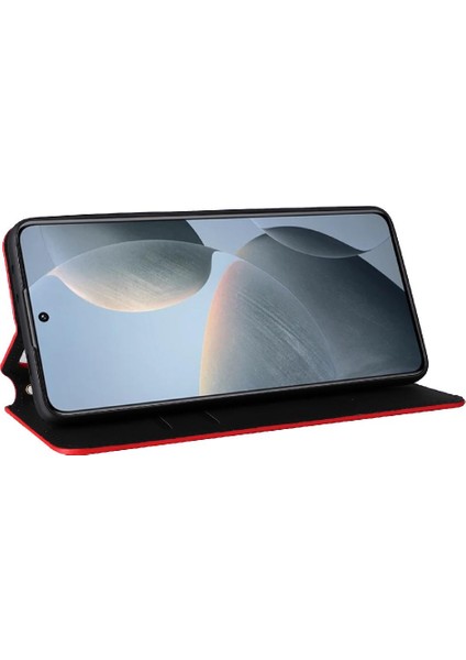 Xiaomi Poco X6 Pro Kart Yuvaları Tutucu Manyetik Kapatma Pu Deri Kılıf (Yurt Dışından)