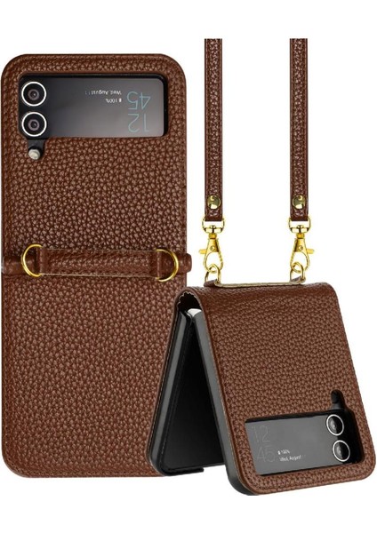 Telefon Kılıfı Için Samsung Galaxy Z Flip 3 Pu Deri Cüzdan Kart Yuvaları Tutucu (Yurt Dışından)