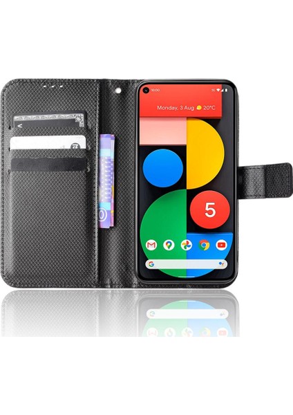 Google Piksel 5 Manyetik Cüzdan Kapak Kart Tutucu Kickstand Için Kılıf (Yurt Dışından)
