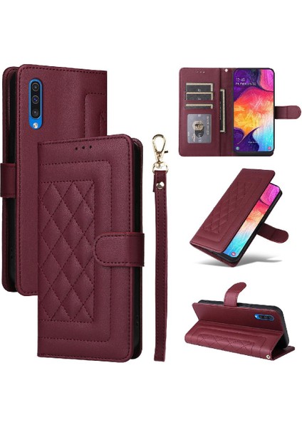 Samsung Galaxy A50 Için Flip Case Deri Kılıf Cüzdan Basit Iş Çevirme (Yurt Dışından)