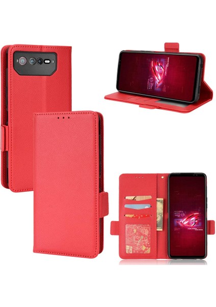 Asus Rog Telefon 6 Için Kılıf Yan Toka Pu Deri Kart Yuvaları Tutucu Cüzdan (Yurt Dışından)