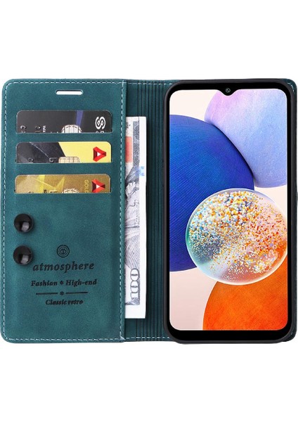 Samsung Galaxy A15 Deri Kılıf Için Flip Case Basit Iş Darbeye (Yurt Dışından)