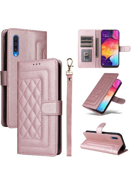 Samsung Galaxy A50 Için Flip Case Deri Kılıf Cüzdan Basit Iş Çevirme (Yurt Dışından)