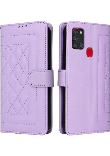 Samsung Galaxy A21S Darbeye Dayanıklı Basit Iş Cüzdan Flip Case (Yurt Dışından)