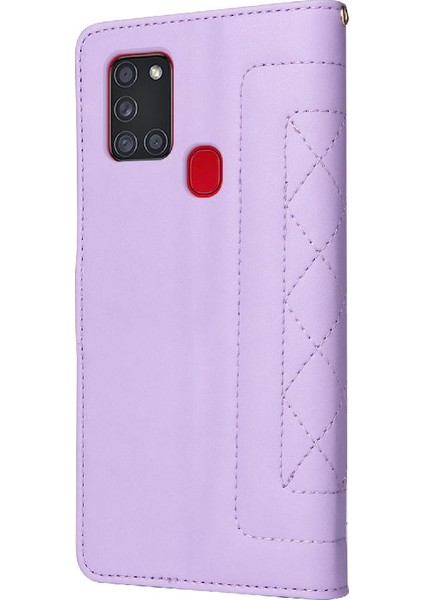Samsung Galaxy A21S Darbeye Dayanıklı Basit Iş Cüzdan Flip Case (Yurt Dışından)