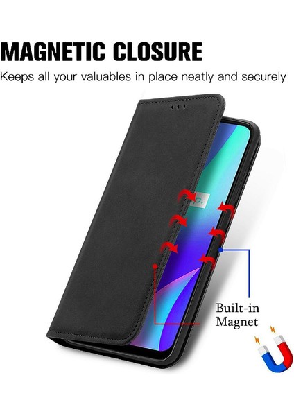 Realme C15 Kordon Basit Iş Fermuar Deri Çanta Cüzdan (Yurt Dışından) fırsatları
