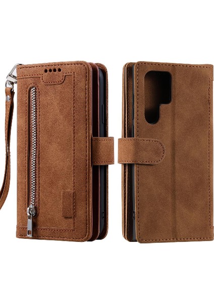 Samsung Galaxy S24 Artı Cüzdan Kickstand Pu Deri Kordon Için Flip Case (Yurt Dışından)