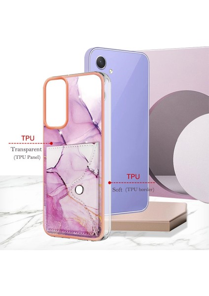 Samsung Galaxy A05S Ince Cüzdan Yumuşak Tpu Tampon Kart Yuvaları Mermer (Yurt Dışından)