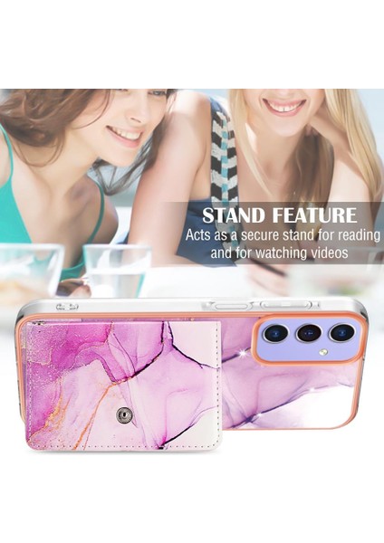 Samsung Galaxy A05S Ince Cüzdan Yumuşak Tpu Tampon Kart Yuvaları Mermer (Yurt Dışından)