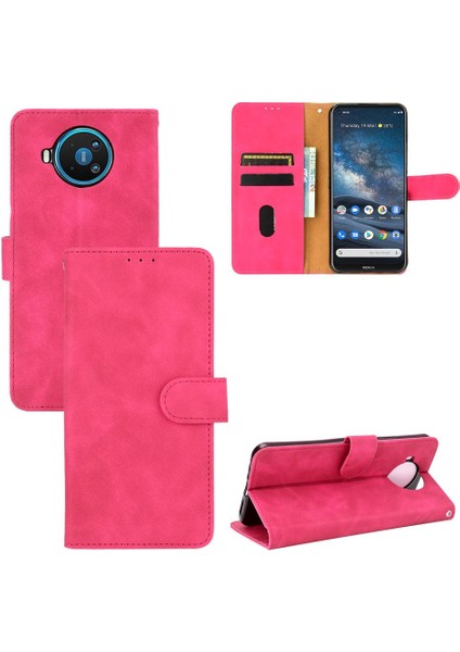 Kart ile Nokia 8.3 Deri Folio Flip Case Kart Ekleme Için Kılıf (Yurt Dışından)