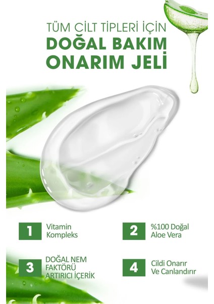 Doğal Bakım Onarım Aloe Verajeli Nemlendirici Onarıcı Yatıştırıcı Epilasyon Sonrası Bakım indirimleri